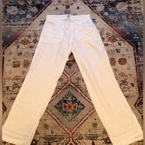 BDG White low rise Wide-Leg linen Pants